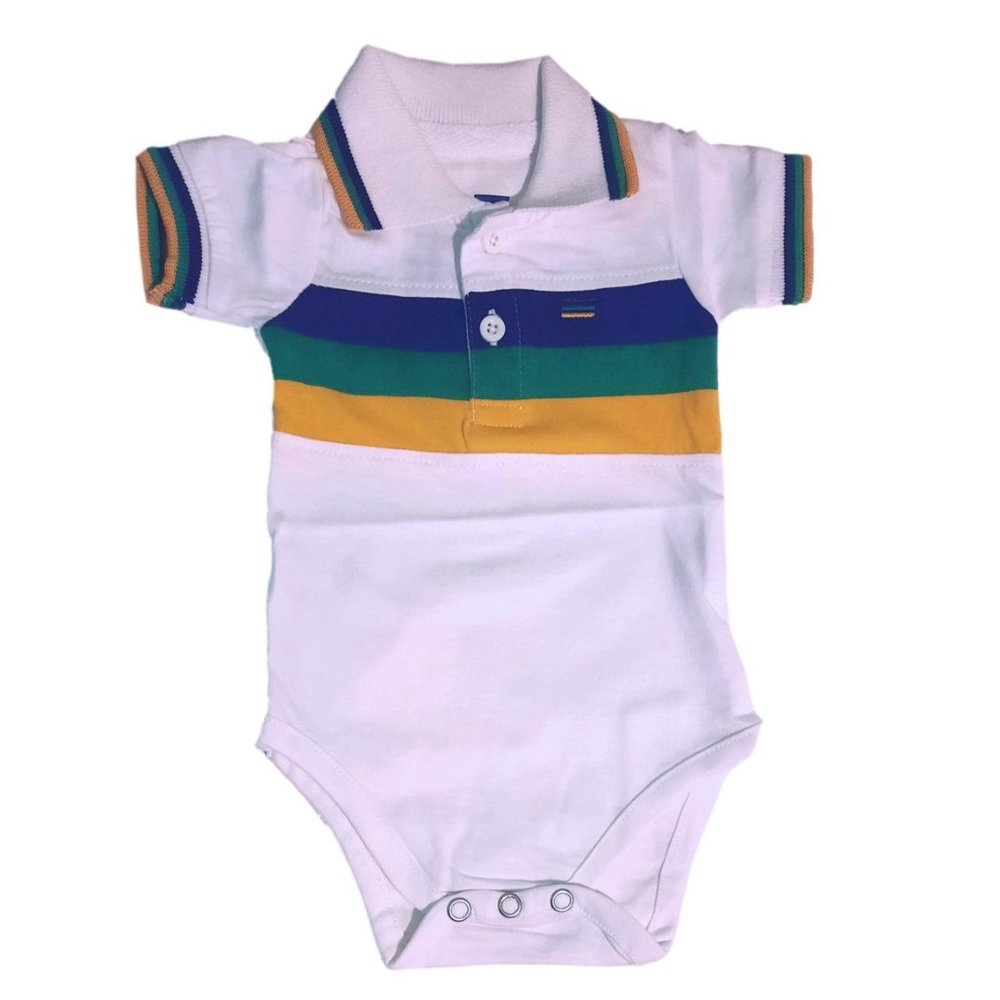 Mardi Gras White PGG Infant Onesie Romper Sht Slv